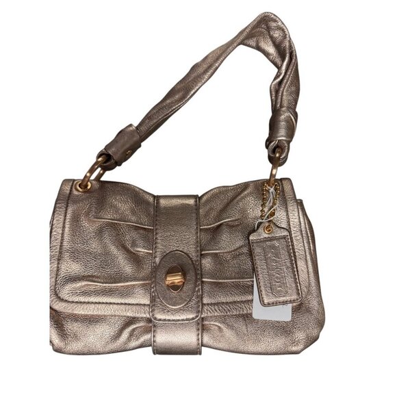 Coach Madeline Metallic Rose Vintage Coach Shoulder Purse 6X10 - Picture 1 of 16